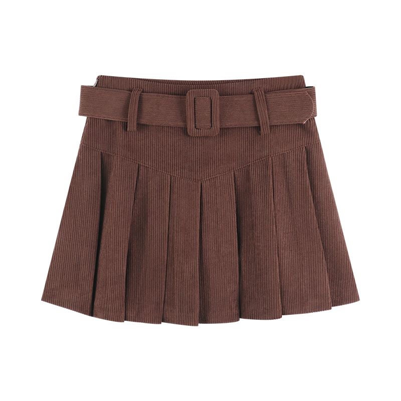Corduroy Half Women’s Autumn A-line Half Skirt Pleated Skirt