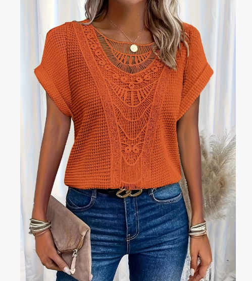 Hollow Out Short-sleeved T-shirt